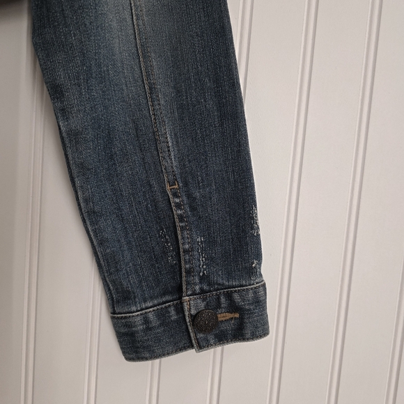 INC Women’s Crop Denim Jacket with Embellished Collar. Size L - Picture 6 of 9